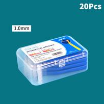 20Pcs L Type Angled Interdental Brush Gap Brush For Braces Micro Soft Brush For Dental Brackets Cleaning Short Handle Brushes mėlyna