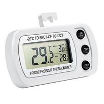 Šaldytuvo termometras su kabliuku, atsparus drėgmei, šaldytuvui, šaldikliui, elektrinis, LCD ekranas, skaitmeninis termometras, temperatūros monitorius balta