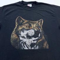 vintage 90s WOLF NATURE T-Shirt LARGE animal wild biker soft S