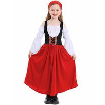 Helovino mergaičių viduramžių ūkio Cosplay kostiumas Oktoberfest suknelė Prancūzų tarnaitės Japonijos Lolita apranga S raudona