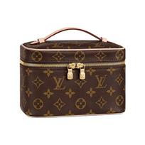 Louis Vuitton Nice Elegantiškos formos Lv monograma Metalinė užtrauktuko galvutė Dengtas drobės kosmetikos krepšys Rankinė Mini moteriškos rankinės Ruda M44495 Basic Set (Bag+Dust Bag)