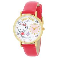 Flame Sanrio Hello Kitty Big Face MADE IN Red [Sun Co., Ltd.] J-Axis Watch, JAPAN, JR4D0002, Women's,