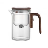 1 rinkinys skaidraus stiklo arbatinuko arbatos atskyrimo nuo nuplikimo medinės rankenos arbatos virdulys be lašėjimo snapelio arbatos puodelis su infuzoriumi 600ml