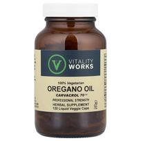 VitalityWorks Oregano Oil Carvacrol 70% Liquid Veggie Capsules, 120 Counts 120 pcs - 1 ea