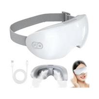 (Baltas)Eyerelis Garinės Terapijos Akių Kaukė, Karštas/Šaltas Kompresas su Reguliuojama Temperatūra, Įkraunama per USB, Minkštas Silikonas Sausoms Akims, Migrenos Malšinimui