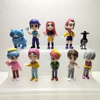 Naujas 10 vnt. Kpop Demon Slayer veiksmo figūrėlių rinkinys Mieli anime personažai su gyvūnais PVC kolekcionuojamos lėlės Tinka vaikams ir gerbėjų dovanoms 8cm įvairiaspalvis