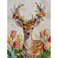 DIY Forest Deer Pearl Art Painting for Adults/Beginners Gift Home Decor Pearl Gem Paintings Picture Arts Craft 30x40cm Without Frame 30x40cm