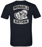 Mongolų Tauta MC Juodi trumpomis rankovėmis apvalia iškirpte marškinėliai M
