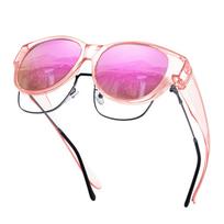 Polarizuoti, madingi akiniai nuo saulės moterims, dėvimi ant kitų akinių, UV apsauga, 1 vnt. Pink rožinė