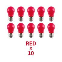 10 vnt. Spalvota E27 LED lemputė 220V 2W A45 Lempa Raudona Mėlyna Balta Geltona Rožinė PC Lauko Kempingo Dekoracija Festivalis Spalvinga Lemputė Lempa raudona