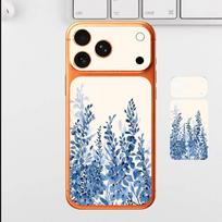 Gražios gėlės Apple iPhone 17 Pro Max pilno galinio dangtelio lipdukas Wrap odelė galinė apsauginė lipduko plėvelė iPhone17pro