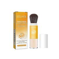 Mineralinis fiksuojantis pudra nuo saulės, SPF 50 šepetėlis pudra nuo saulės veidui ir galvos odai, Ilgai išliekanti, lengva, pralaidi orui, Kontroliuojanti riebalų išsiskyrimą, Natūraliai matinė apdaila