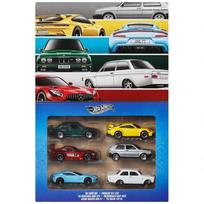 Hot Wheels Silver Series Euro Style 6-pack Modeliukų rinkinys (1992 BMW M3,Porsche 911 GT3,Mercedes-AMG GT3,Volkswagen Golf Mk2,Aston Martin One,Volvo 142 GL) (yra Sandėlyje)