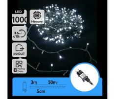 Aigostar - LED lauko kalėdinė girlianda 1000 LED/8 funkcijų 53 m IP44 šaltai balta