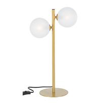 Auksinės spalvos iš plieno stalinis šviestuvas (aukštis 54 cm) su stiklo gaubtu Balls – Bizzotto