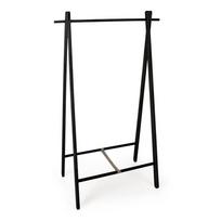 Juodos spalvos iš beržo masyvo drabužių kabykla 91x151x50 cm Daiki – Yes Everyday