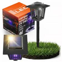 Sodo LED lempa, naudoja saulės energiją, su UV funkcija, smeigiama arba kabinama ant fasado