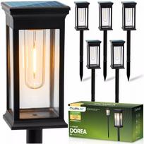 6x Solarinė sodo LED lempa, įsmeigiama į žemę, IP44, dekoratyvinis stulpelis