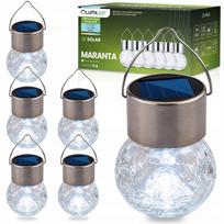 Pakabinamos led lempos, šviestuvai 6vnt, su saulės baterijomis, šviečia sutemus