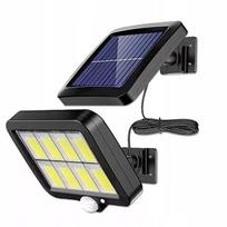 Led lempa su judesio jutikliu, su saulės baterija, sodui, garažui, tvirtinama ant fasado