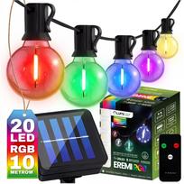 Terasos girlianda, apšvietimas sodui, GIRLIANDA 20 LED 10m ŠILTAS RGB SPALVOTAS APŠVIETIMAS LEMPUTĖS