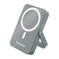 Verbatim Charge 'n' Go Magnetic Wireless Power Bank with Stand, 10000mAh, Grey