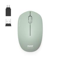 PORT CONNECT Wireless COLLECTION MOUSE, USB-A a USB-C dongle, 2.4Ghz, 1600DPI, Olive
