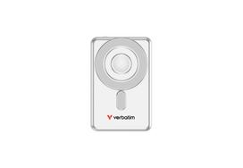 Verbatim Charge 'n' Go 2C Magnetic Wireless Power Bank with Stand, 5000mAh, 2× USB-C, Silver