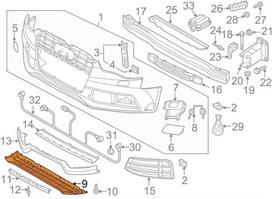 VAG Audi A5 8T Priekinis Bamperio Deflektorius 8T0807611B ORIGINALUS NAUJAS