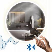 Vonios veidrodis 60 cm su LED apšvietimu, apsauga nuo rasojimo, „Bluetooth“ garsiakalbis
