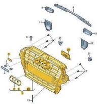 VAG AUDI A3 8V Priekinis Bamperis Radiatoriaus Grotelės 8V5853651A1QP Naujas Originalus