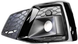 VAG Priekinis Bamperis Kairysis Virsutinis Oro Isiurbimo Groteles Satino Juodos Spalvos Audi A5 S5 Coupe 2017 2024 Originalus 8W6807681TT94