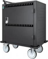 Manhattan iPad to 13", MacBook Air to 13" & Chromebook to 14" 32-bay Charging Trolley/Cart via USB-C, Also other tablets/smartphones (with device to USB-C cable), Bays 330x22x235mm, Device charging cables not included (suggest USB-C cable 354868),Cabinet