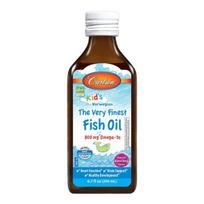 Carlson Labs Kid's aukščiausios kokybės žuvų taukai, 800 mg natūralių mišrių uogų – 200 ml.