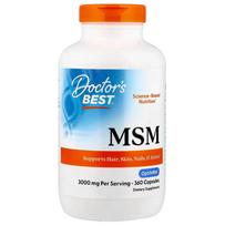 Doctor's Best MSM su OptiMSM, 3000 mg – 360 kapsulių