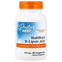 Doctor's Best stabilizuota R - lipoinė rūgštis, 100 mg – 180 kapsulių
