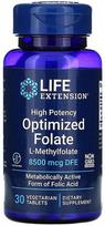 Life Extension didelio stiprumo optimizuotas folatas - 30 vegetariškų tablečių
