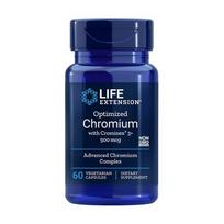 Life Extension optimizuotas chromas su Crominex 3+, 500 mcg – 60 kapsulių