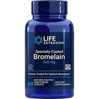 Life Extension specialiai dengtas bromelainas, 500 mg – 60 vegetariškų tablečių su žarnyne tirpstančia danga