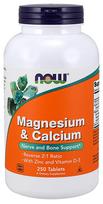 NOW Foods Magnis ir kalcis su cinku ir vitaminu D3 - 250 tablečių
