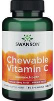 Swanson kramtomosios vitamino C tabletės, natūralus vyšnių skonis – 60 kramtomųjų tablečių