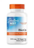 Doctor's Best biotinas, 5000 mcg – 120 kapsulių