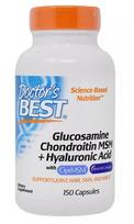 Doctor's Best gliukozamino, chondroitino, MSM ir hialurono rūgšties kapsulės – 150 kapsulių