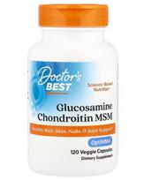 Doctor's Best gliukozamino ir chondroitino MSM su OptiMSM – 120 kapsulių