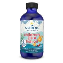 Nordic Naturals vaikams skirtas DHA, 530 mg Omega - 3, braškių skonio – 119 ml.