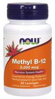NOW Foods Metil B - 12 su folio rūgštimi, 5000 mcg - 60 pastilių