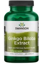 Swanson ginkmedžio ekstraktas, 60 mg – 240 kapsulių