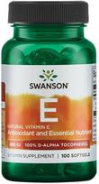 Swanson Vitaminas E, 400 TV Natural - 100 gelių