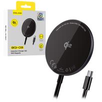 Blavec indukcinis įkroviklis BQI-03 Qi2 15W magnetinis Magsafe (BQI03-QI2MB) juodas