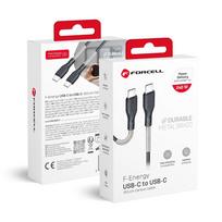 FORCELL F-ENERGY Carbon CB-05C C tipo kabelis į C tipo PD QC4.0 5A 240W 1 m juodas